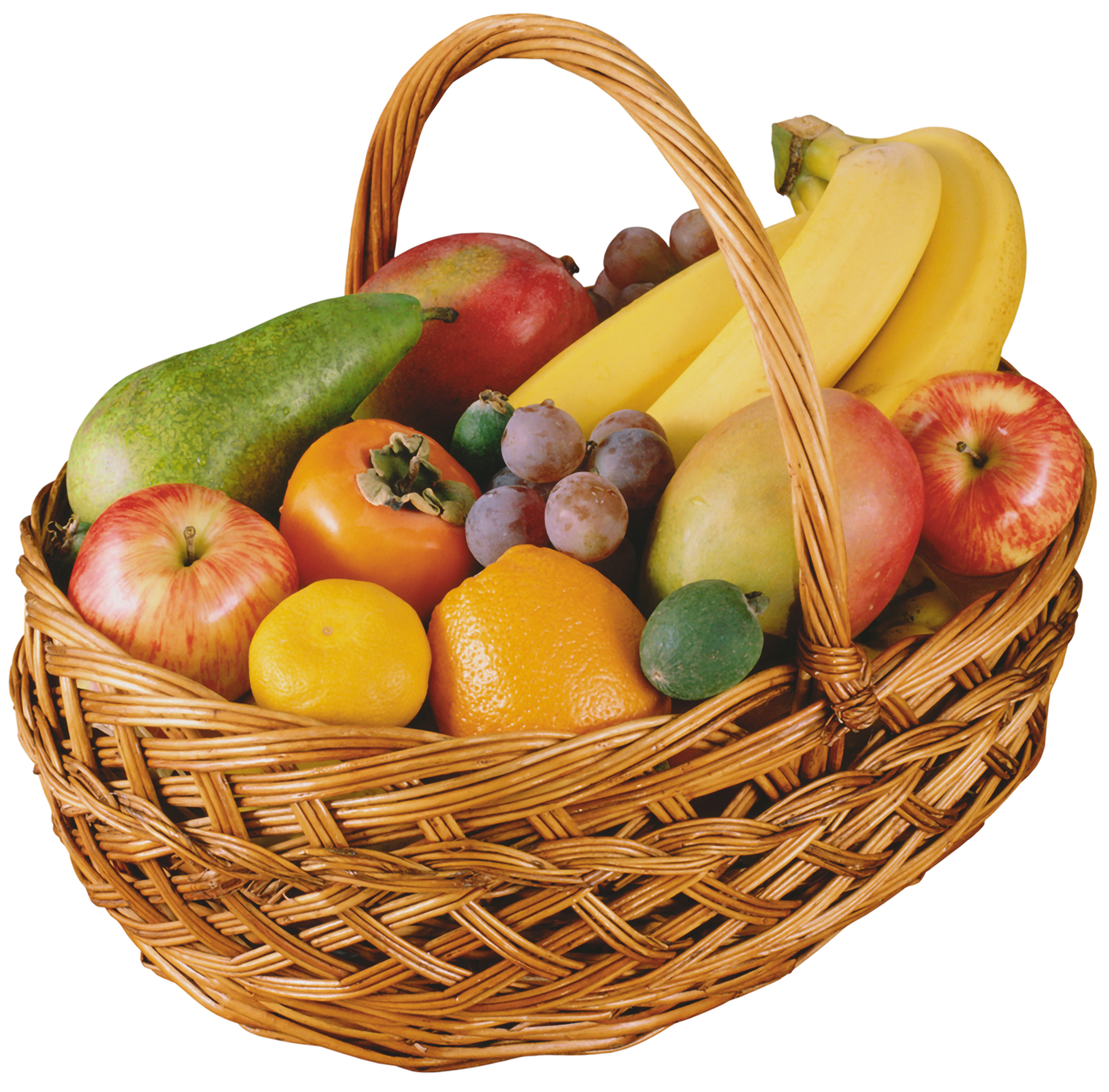 una cesta con frutas